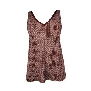BANANA REPUBLIC Red White Geometric Tank Top XS